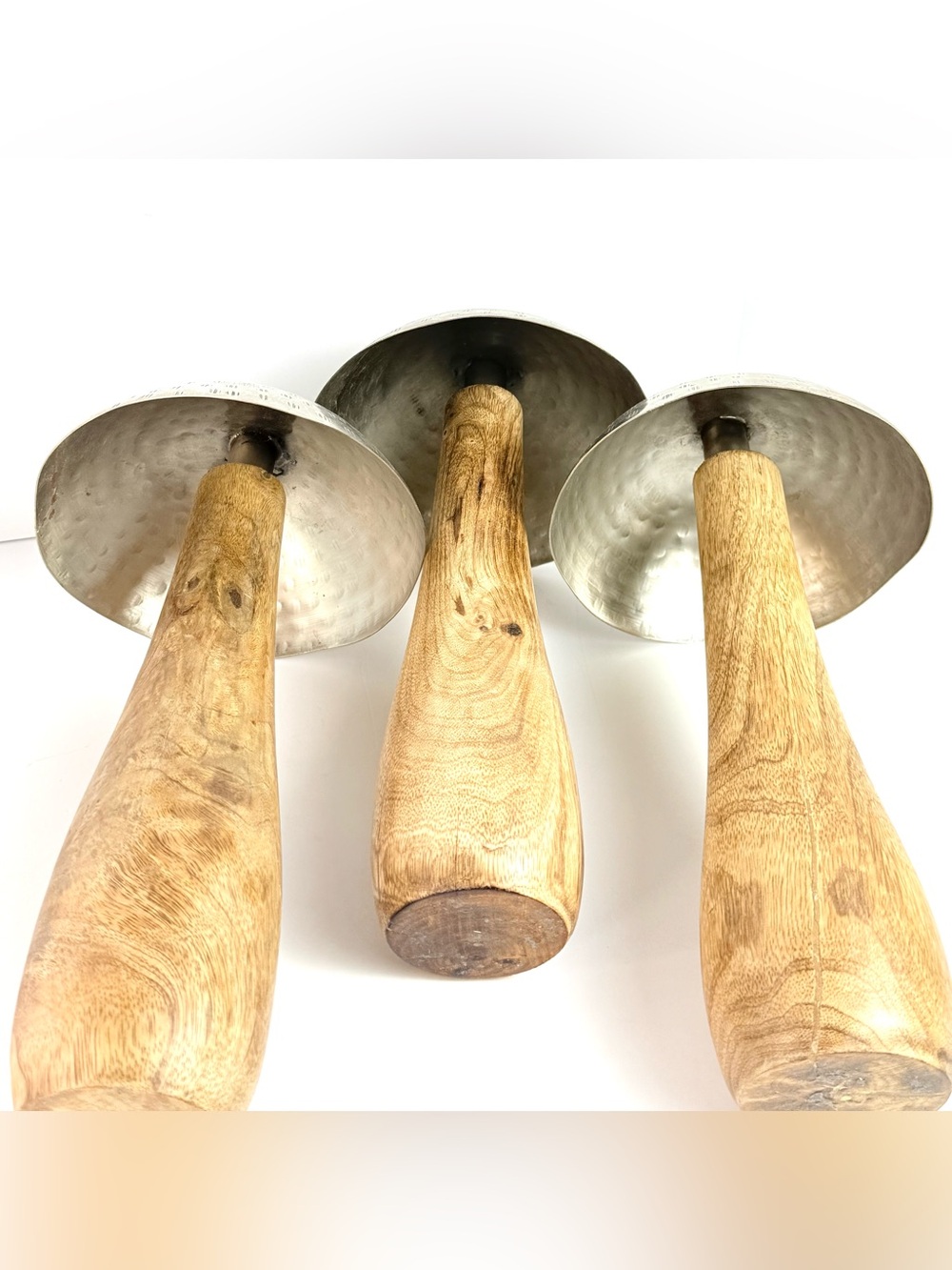 Three Laurel Grove Steel Metal & Wood Toadstool Mushroom Sculpture 10”Home Decor - Picture 9 of 15